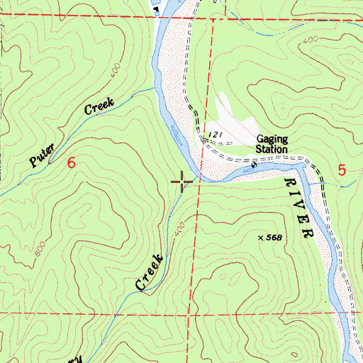 Topographic Map of Boundary Creek, CA