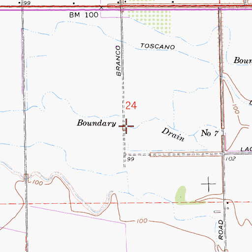 Topographic Map of Boundary Drain, CA