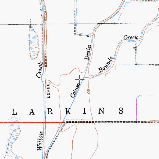 Topographic Map of Bounde Creek, CA