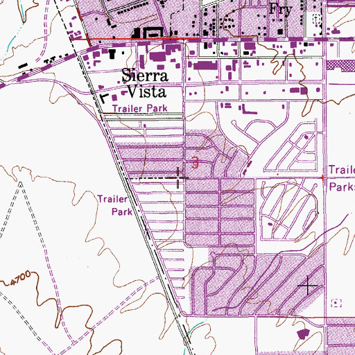 Topographic Map of Busby Park, AZ