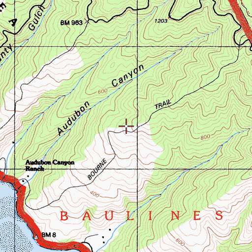 Topographic Map of Bourne Trail, CA