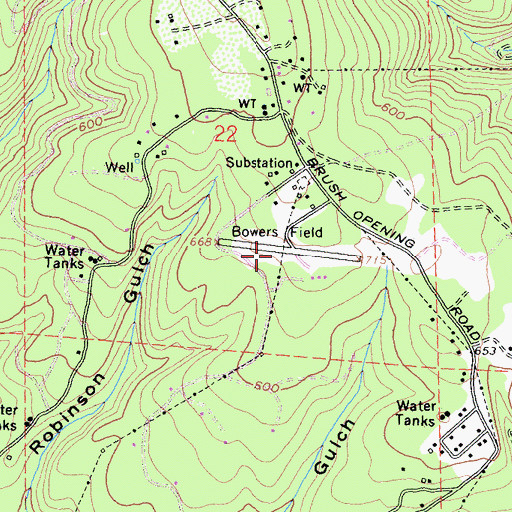 Topographic Map of Bowers Field, CA