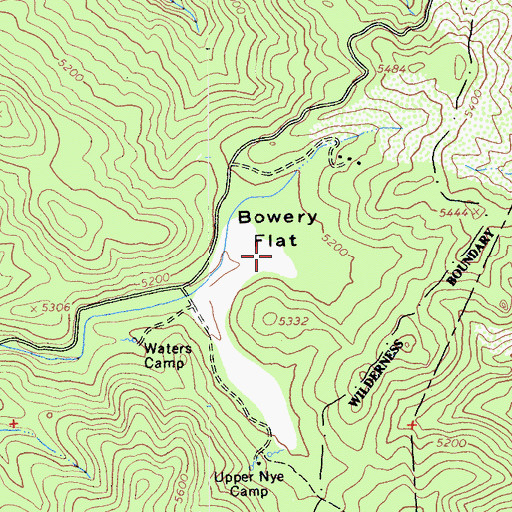 Topographic Map of Bowery Flat, CA