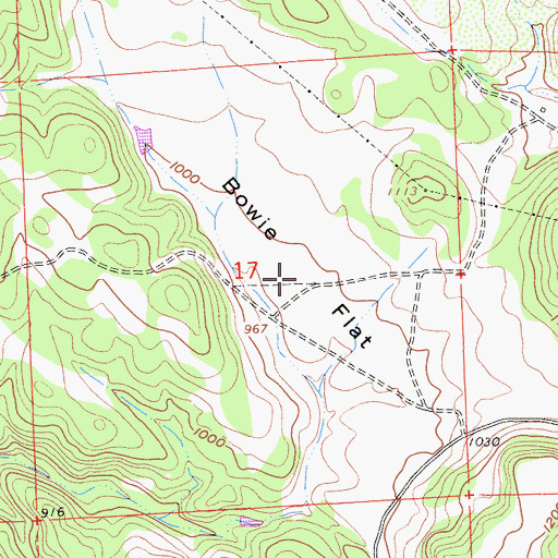 Topographic Map of Bowie Flat, CA