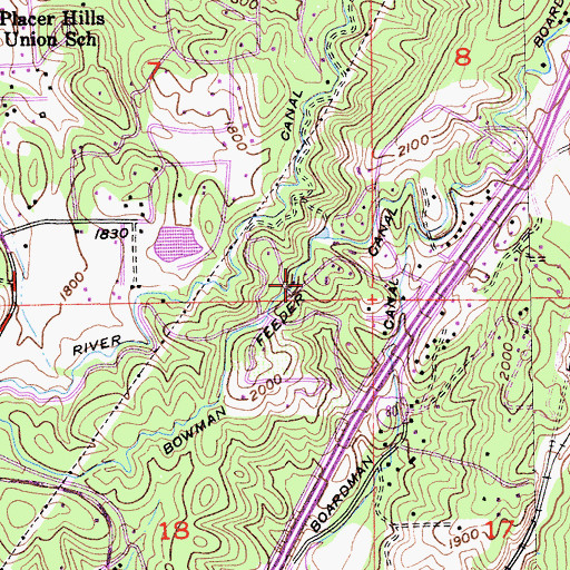 Topographic Map of Bowman Feeder Canal, CA