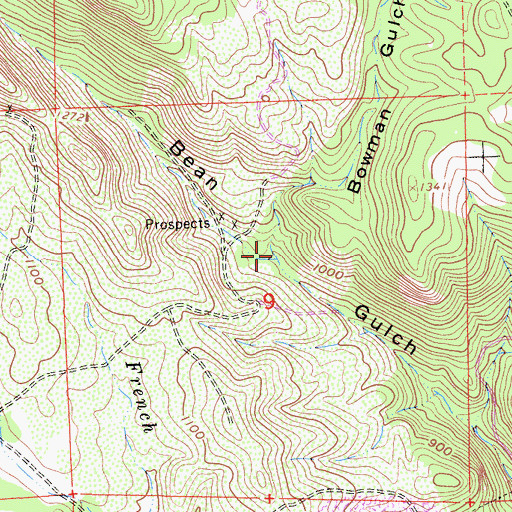 Topographic Map of Bowman Gulch, CA