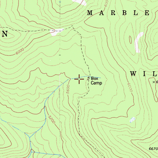 Topographic Map of Box Camp, CA