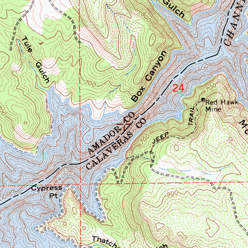 Topographic Map of Box Canyon, CA