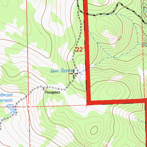 Topographic Map of Box Spring, CA