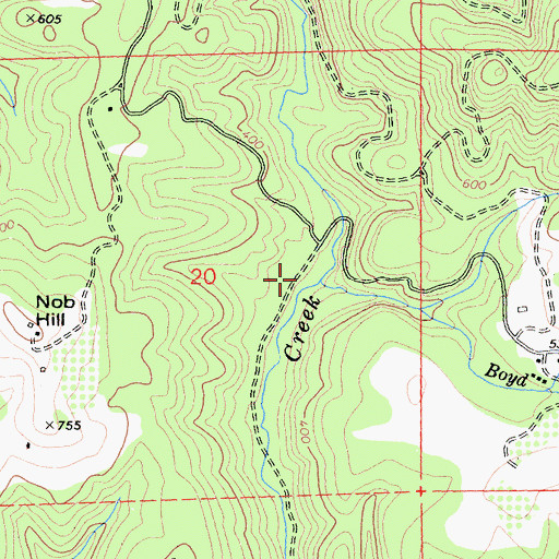 Topographic Map of Boyd Creek, CA