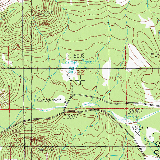 Topographic Map of Camp Rucker Campground, AZ