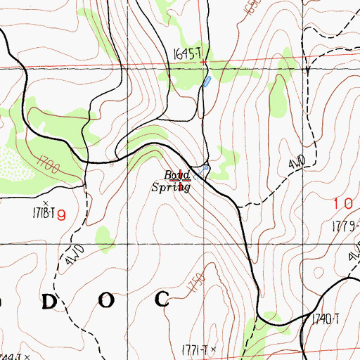 Topographic Map of Boyd Spring, CA