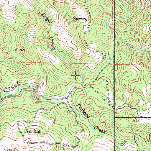 Topographic Map of Boyer Creek, CA