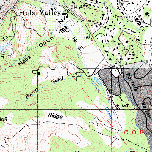 Topographic Map of Bozzo Gulch, CA
