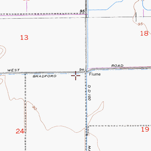 Topographic Map of Bradford Lateral, CA