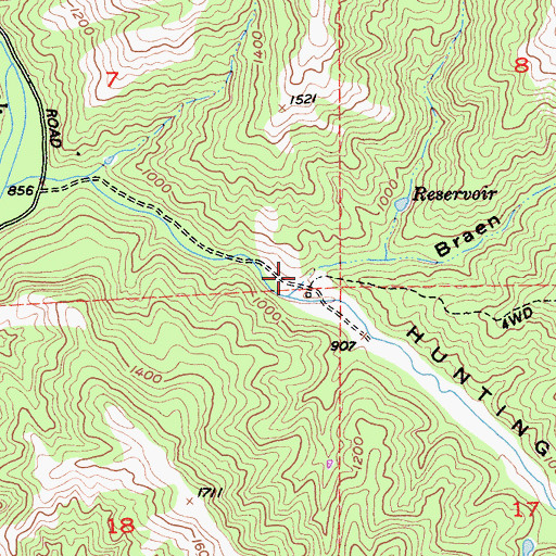 Topographic Map of Braen Canyon, CA