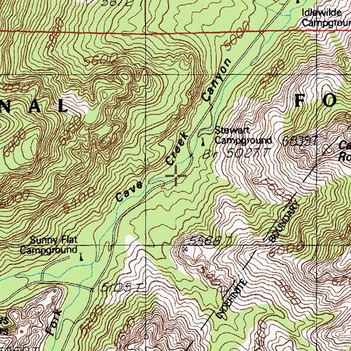Topographic Map of Cave Creek Regional Park, AZ