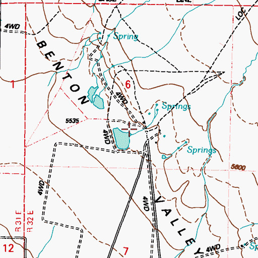 Topographic Map of Bramlette Ranch, CA