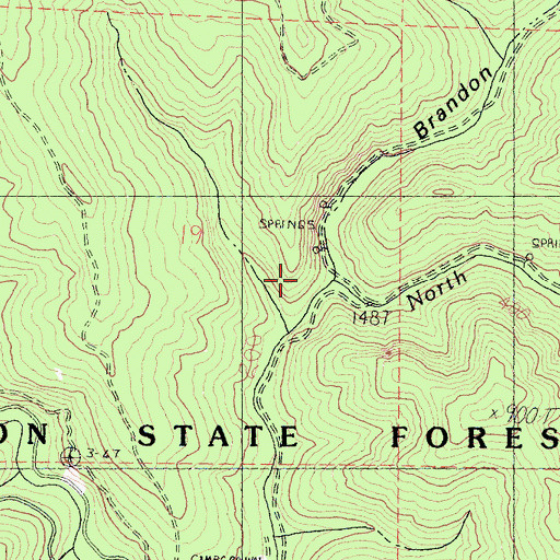 Topographic Map of Brandon Gulch, CA