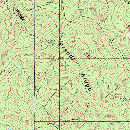 Topographic Map of Brandt Ridge, CA