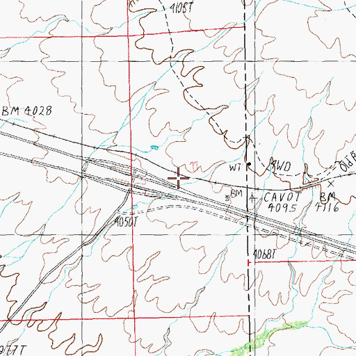 Topographic Map of Cavot Interchange, AZ