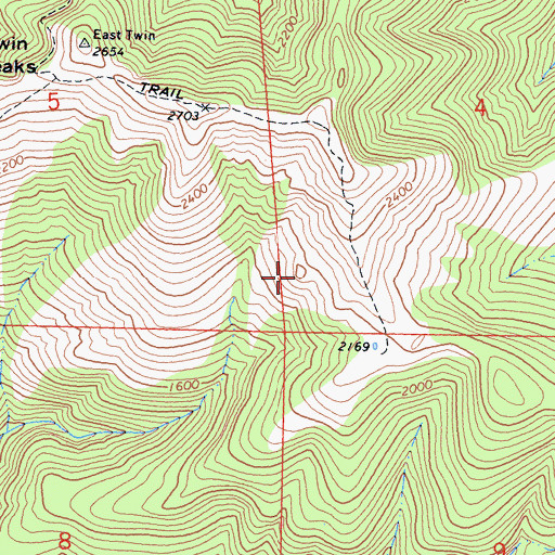 Topographic Map of Branstetter Ridge, CA