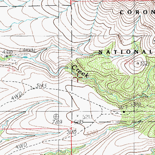 Topographic Map of Cement Dam Tank, AZ