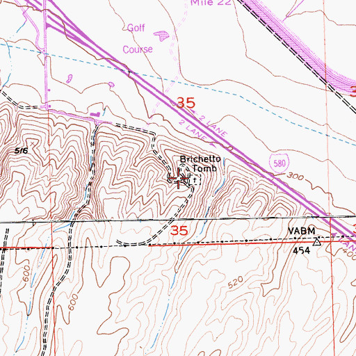 Topographic Map of Brichetto Tomb, CA