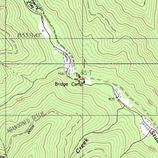 Topographic Map of Bridge Camp, CA