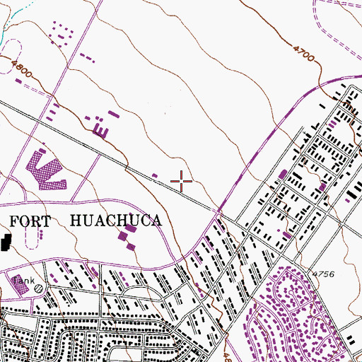 Topographic Map of Chaffee Field Parade Ground, AZ