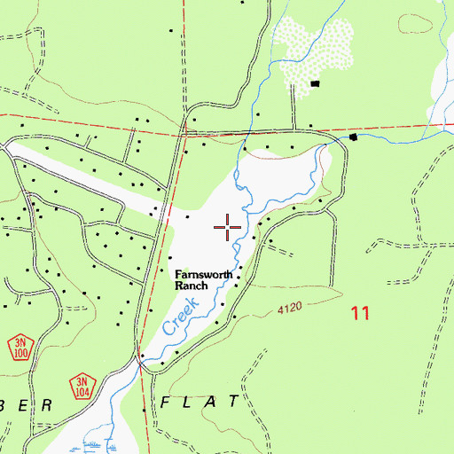 Topographic Map of Bridges Creek, CA