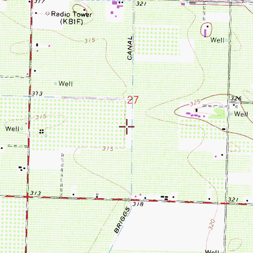 Topographic Map of Briggs Canal, CA