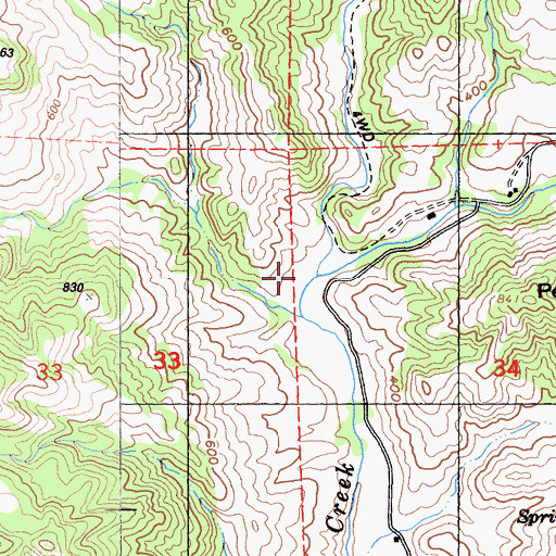 Topographic Map of Briggs Creek, CA