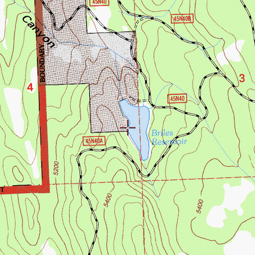 Topographic Map of Briles Reservoir, CA