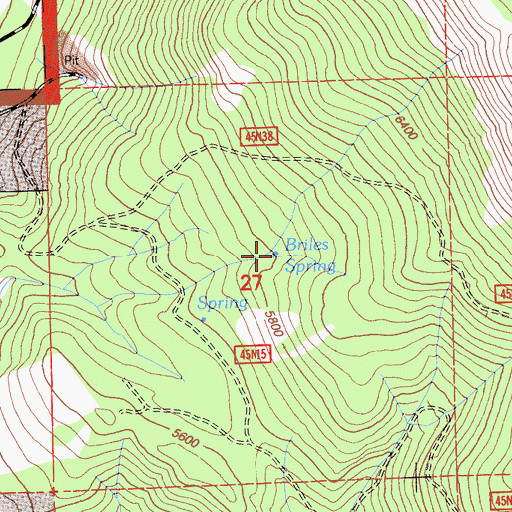 Topographic Map of Briles Spring, CA