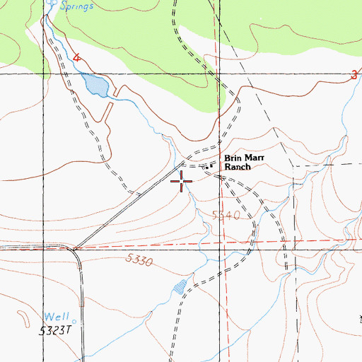 Topographic Map of Brin Marr Ranch, CA
