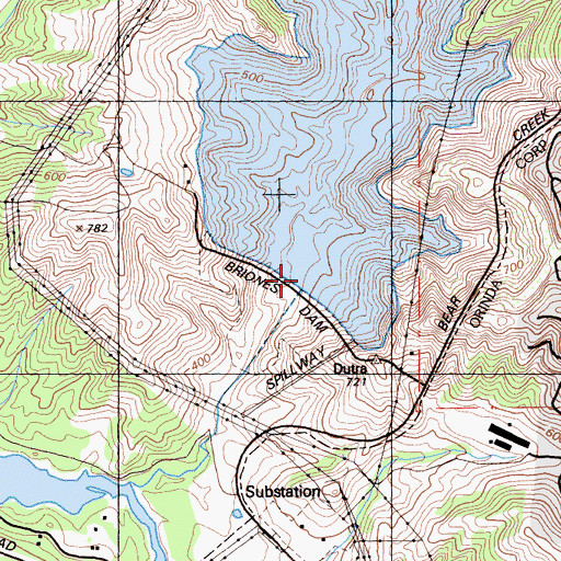 Topographic Map of Briones Dam, CA
