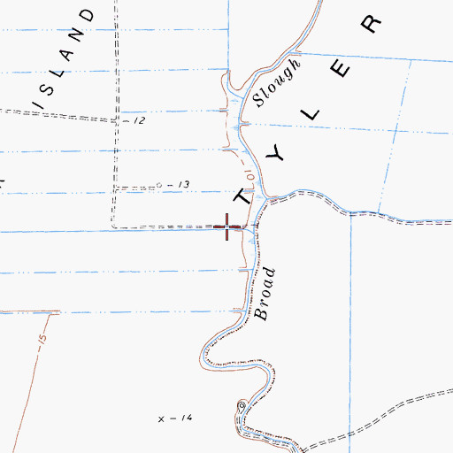 Topographic Map of Broad Slough, CA