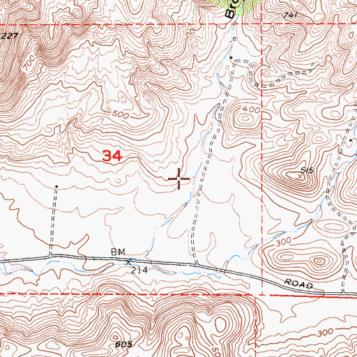 Topographic Map of Brockman Canyon, CA
