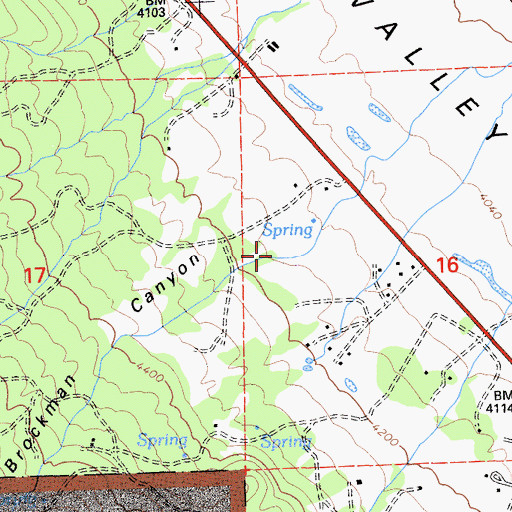 Topographic Map of Brockman Canyon, CA
