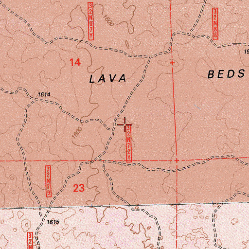 Topographic Map of Brockman Flat Lava Beds, CA