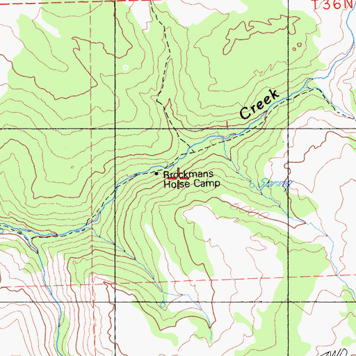 Topographic Map of Brockmans Horse Camp, CA