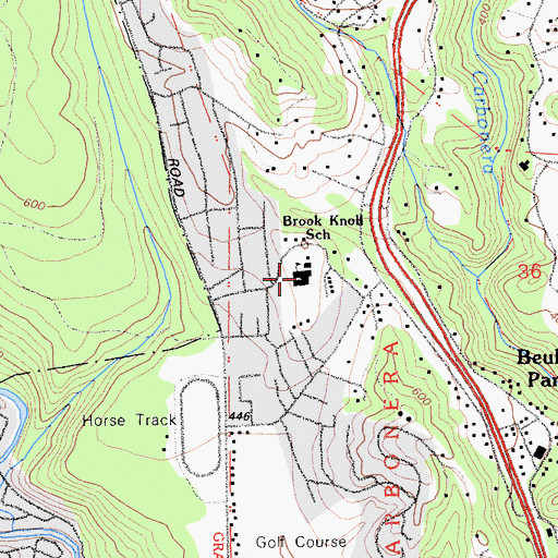 Topographic Map of Brook Knoll Elementary School, CA