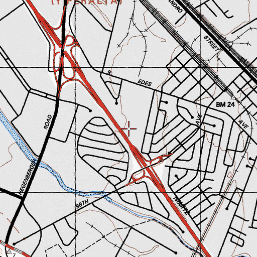 Topographic Map of Brookfield Elementary School, CA