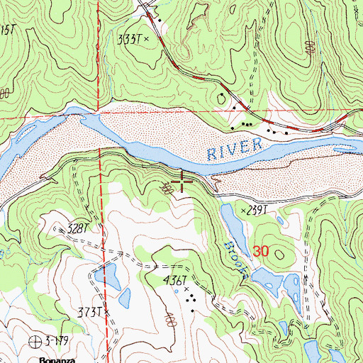 Topographic Map of Brooks Creek, CA