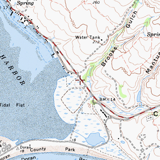 Topographic Map of Brooks Gulch, CA