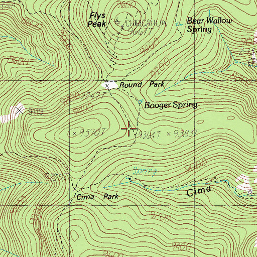 Topographic Map of Cima Saddle, AZ