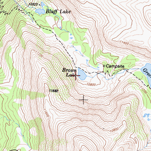 Topographic Map of Brown Lake, CA