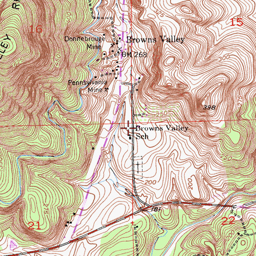Topographic Map of Browns Valley Elementary School, CA