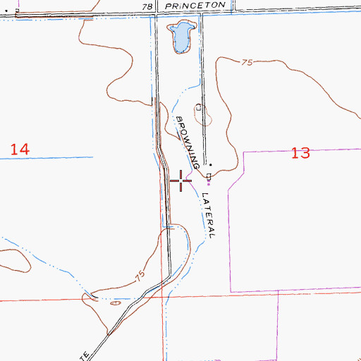 Topographic Map of Browning Lateral, CA
